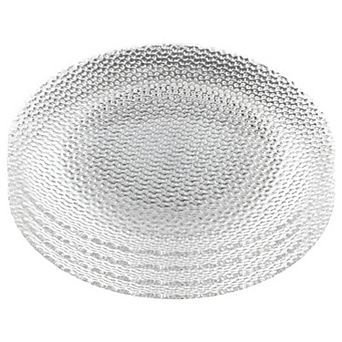 Clear Glass Salad Plate Set of 4, 7.5-Inch Round Pebble Pattern