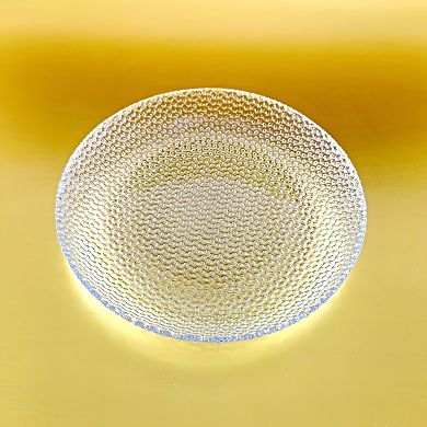 Clear Glass Salad Plate Set of 4, 7.5-Inch Round Pebble Pattern