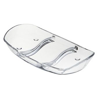Clear Cristalline Glass Sectioned Tray for Appetizers and Sides