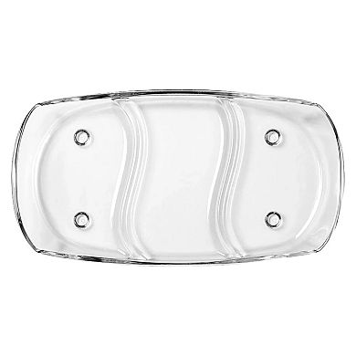 Clear Cristalline Glass Sectioned Tray for Appetizers and Sides