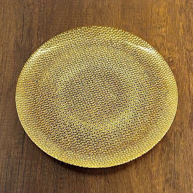 10.5" Gold Finish Glass Dinner or Dessert Plate - Set of 6