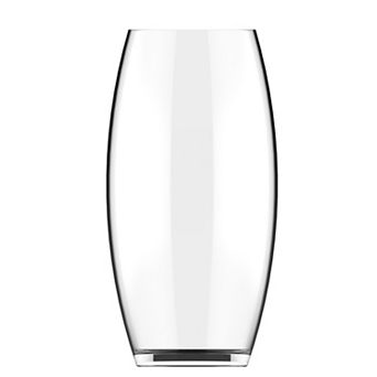 Large Clear Glass Bullet Vase 14.5" with Oval Shape for Table or Shelf Décor