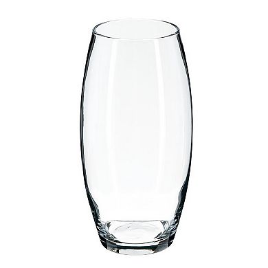 Large Clear Glass Bullet Vase 14.5" with Oval Shape for Table or Shelf Décor