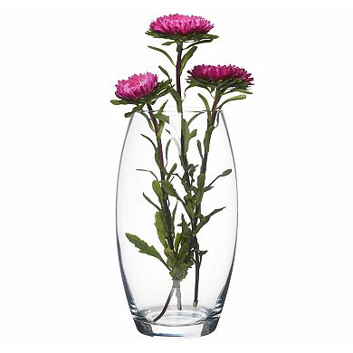 Large Clear Glass Bullet Vase 14.5" with Oval Shape for Table or Shelf Décor