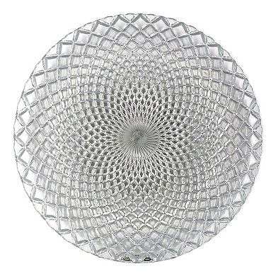 Silver Glass Dinner Plate Set 10.5" for Dining or Hosting - Set of 6