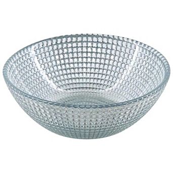 1 pc Round Silver Glass Bowl with Swirl Detail and Beaded Edge for Nuts, Candy and Condiments