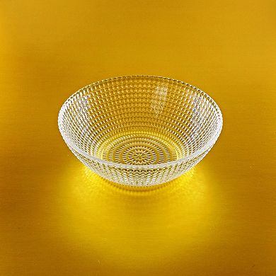 Set of 12 Clear Glass Side Bowls with Swirl Pattern for Snacks and Small Servings