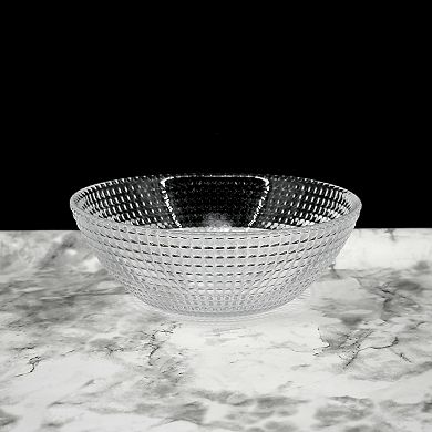 Set of 12 Clear Glass Side Bowls with Swirl Pattern for Snacks and Small Servings