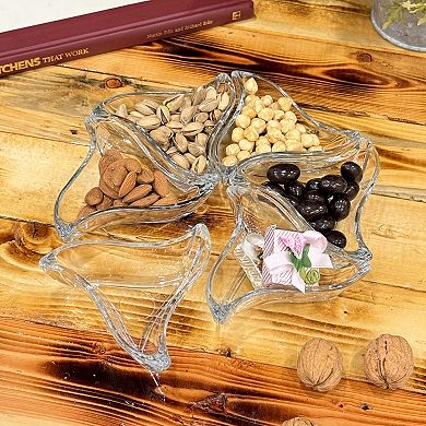 Triangular Clear Mini Serving Dish for Appetizers and Sides - Set of 6