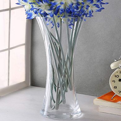 Handcrafted Clear Glass Flared Vase for Home or Event Styling