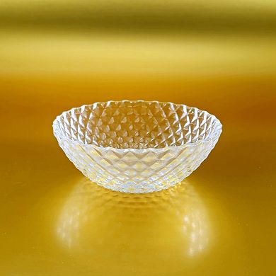 1 Piece Clear Glass Side Bowl with Diamond Texture for Snacks, Sauces and Small Portions