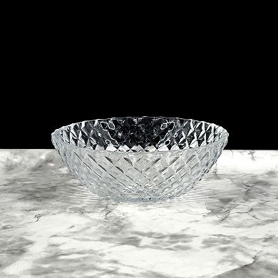 1 Piece Clear Glass Side Bowl with Diamond Texture for Snacks, Sauces and Small Portions