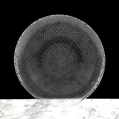 Set of 4 10.5-Inch Clear Glass Dinner Plate, Round Smooth Style for Meals, Desserts and Serving