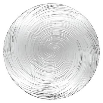 1 pc Round Clear Glass Dinner and Dessert Plate 10.75-Inch Vortex Design