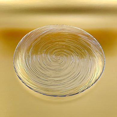1 Piece Round Clear Glass Dinner and Dessert Plate 10.75-Inch Vortex Design