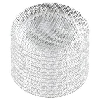 Clear Glass Salad Plate Set of 12, 7.5-Inch Round Pebble Pattern