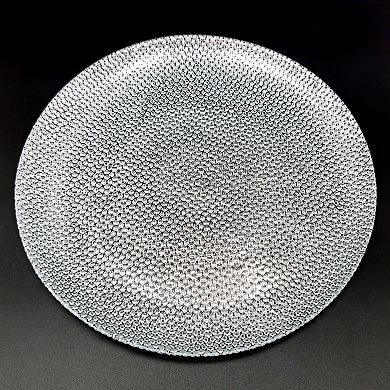 Silver Glass Dinner Plate 10.5" for Dining and Serving