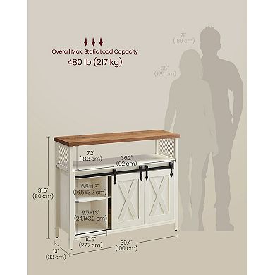 Multi-Use Storage Cabinet, TV Stand and File Cabinet, Industrial Design, Sliding Doors