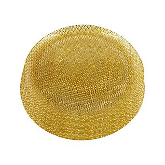 Glass Dinner or Dessert Plate with Gold Rim 10.5" - Set of 4