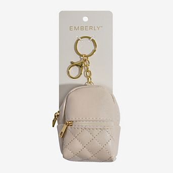 Emberly Quilted Mini Backpack Bag Charm
