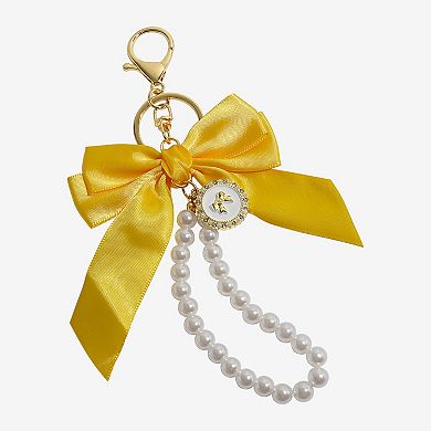 Emberly Bow Medallion Simulated Pearl Bag Charm