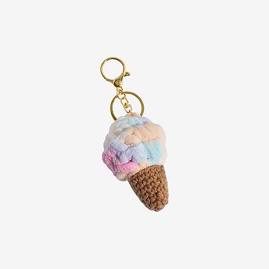 Emberly Plush Multi Ice Cream Cone Bag Charm