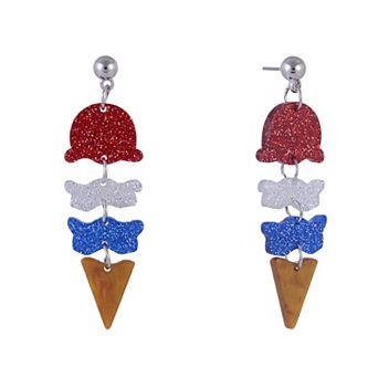 Glitter Ice Cream Cone Earrings