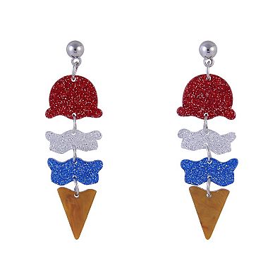 Glitter Ice Cream Cone Earrings