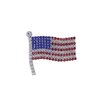 Red, White & Blue Stone American Flag Pin