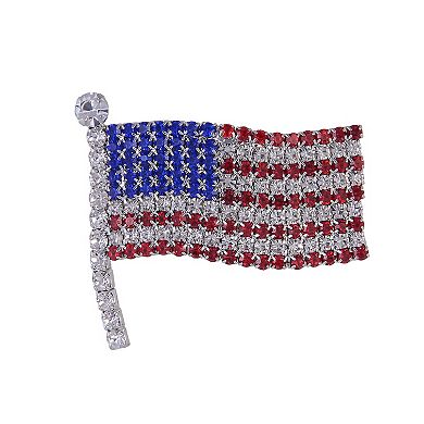 Red, White & Blue Stone American Flag Pin