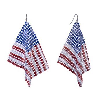 American Flag Mesh Drop Earrings