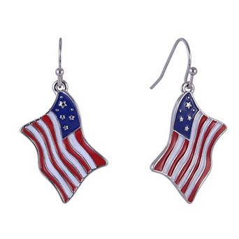 American Flag Enamel Drop Earrings