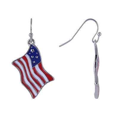 American Flag Enamel Drop Earrings