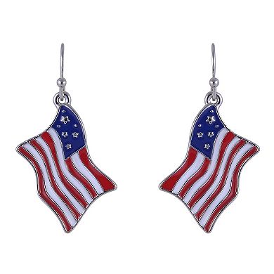 American Flag Enamel Drop Earrings