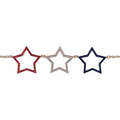 Gold-Tone Crystal Stone Star Pendant Necklace