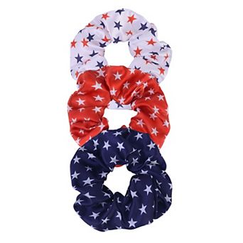 Red, White & Blue Star 3 pc Scrunchie Set