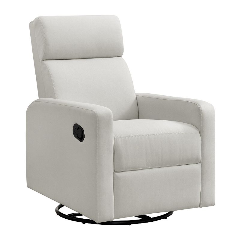 Oxford Baby Layton Manual Upholstered Glider Recliner Rocking Chair 360° Swivel for Nursery and Living Room, Oatmeal