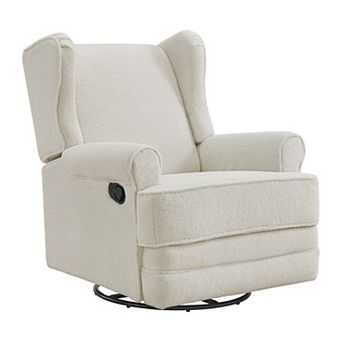 Oxford Baby Teegan Upholstered Glider Recliner Rocking Chair 360 Degree Swivel