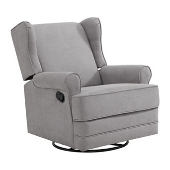Oxford Baby Teegan Upholstered Glider Recliner Rocking Chair 360 Degree Swivel