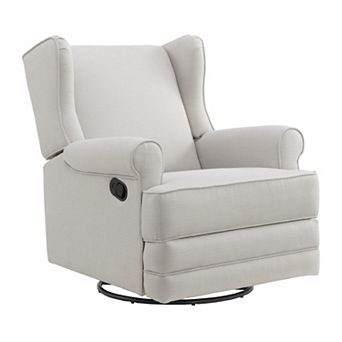 Oxford Baby Teegan Upholstered Glider Recliner Rocking Chair 360 Degree Swivel