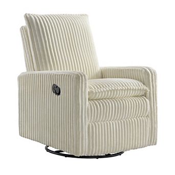 Oxford Baby Uptown Manual Upholstered Glider Recliner Rocking Chair 360° Swivel for Nursery and Living Room