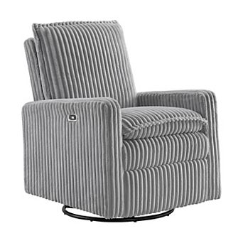 Oxford Baby Uptown Power Upholstered Glider Recliner Rocking Chair 270° Swivel
