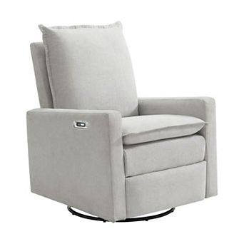 Oxford Baby Uptown Power Upholstered Glider Recliner Rocking Chair 270° Swivel