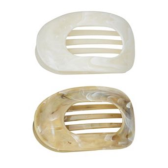 Emberly 2 pc Marble Flat Claw Clips