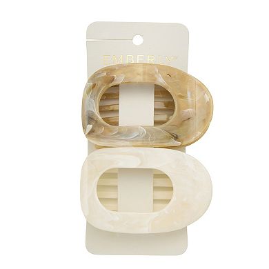 Emberly 2-Piece Marble Flat Claw Clips