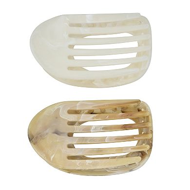 Emberly 2-Piece Marble Flat Claw Clips