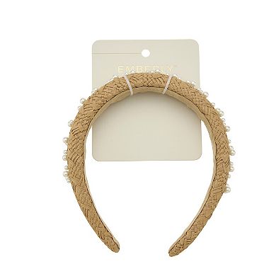 Emberly Straw Pearl Headband