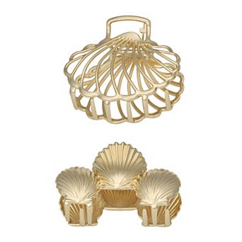 Emberly 2 pc Metal Seashell Claw Clips