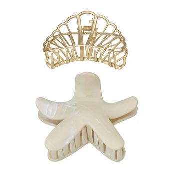 Emberly 2 pc Shell & Starfish Claw Clips