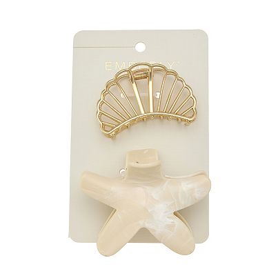 Emberly 2-Piece Shell & Starfish Claw Clips